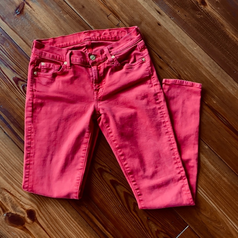 7 For All Mankind Skinny Jeans in Red